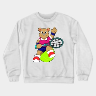 Bear at Tennis with Tennis racket & Tennis ball Crewneck Sweatshirt